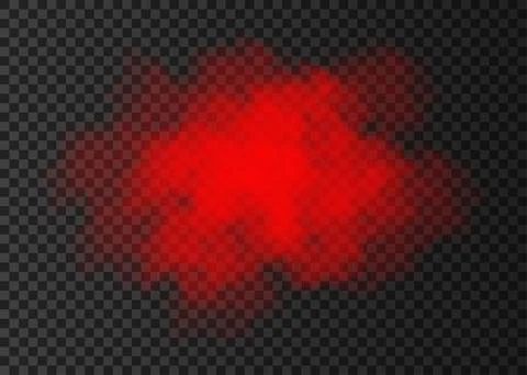 Red smoke cloud  isolated on transparent background. Stock Illustration