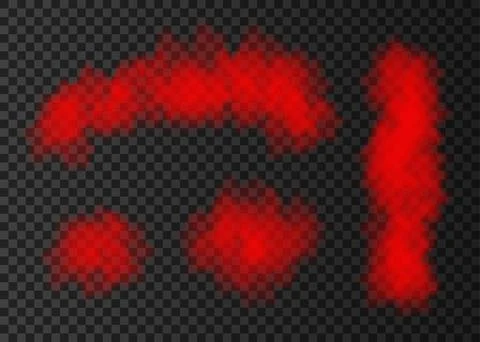Red smoke cloud  isolated on transparent background. Illustrazione stock