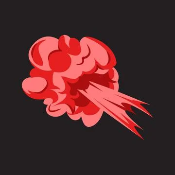 Red smoke clouds exploding motion design illustration Stock Illustration