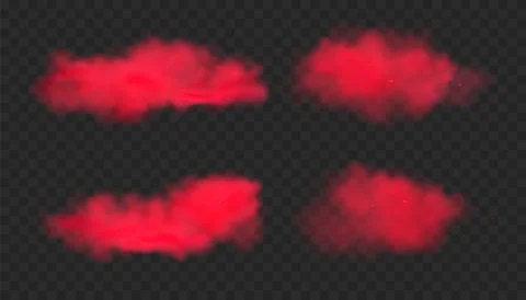 Red smoke effect vector explosion isolated nebula. Red smoke cloudy gas dust fog 스톡 일러스트