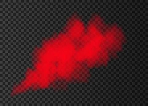 Red smoke explosion special effect  isolated on transparent background. Illustrazione stock