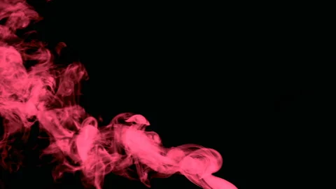 Red smoke isolated on dark screen Stock Footage 100929755