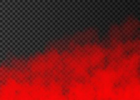 Red smoke  isolated on transparent background. Illustrazione stock