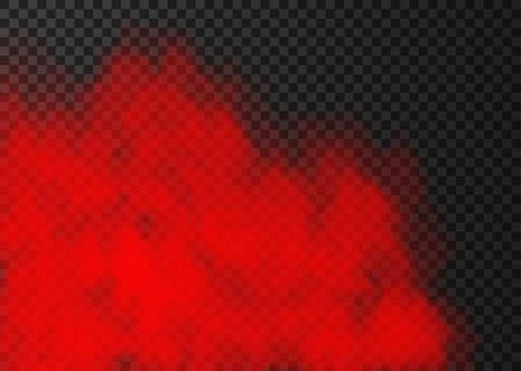 Red smoke  isolated on transparent background. Stock Illustration