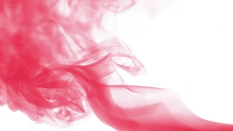 Red smoke on isolated white background, slow motion Stock Footage 102753283