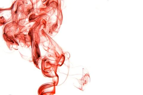 Red smoke isolated on white background Stock Photos