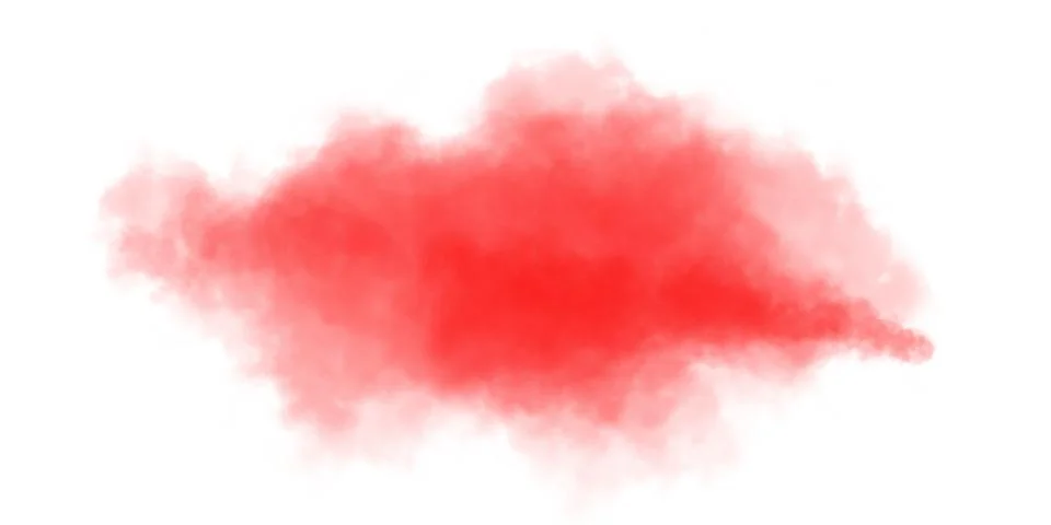 Red smoke or cloud texture on white background, abstract mist or dust explosion Illustrazione stock