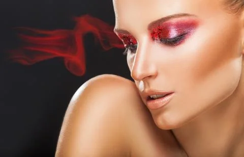 Red smoke Stock Photos