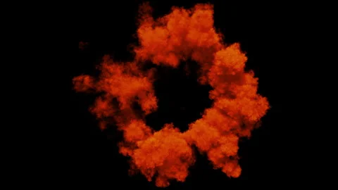 Red smoke shockwave effect animation Stock Footage 263002403