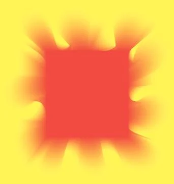 Red smoke square on a yellow background Stock Illustration