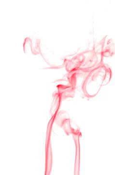 Red smoke on white background Stockfoto's