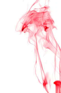 Red smoke on white background Stockfoto's