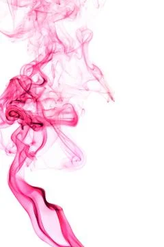 Red smoke on white background 写真素材