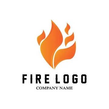 Red smoldering fire icon vector logo, classic retro design イラスト素材
