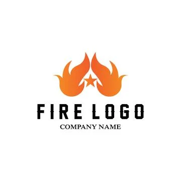Red smoldering fire icon vector logo, classic retro design イラスト素材