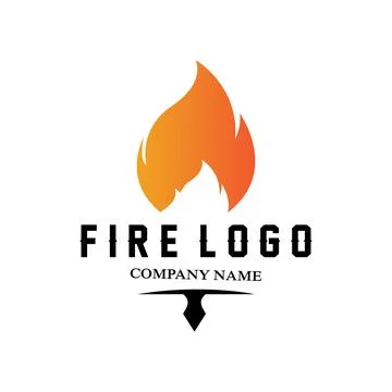Red smoldering fire icon vector logo, classic retro design イラスト素材