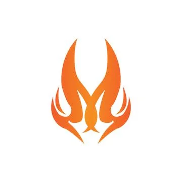 Red smoldering fire icon vector logo, classic retro design Stockillustratie