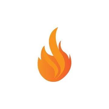Red smoldering fire icon vector logo, classic retro design Stockillustratie