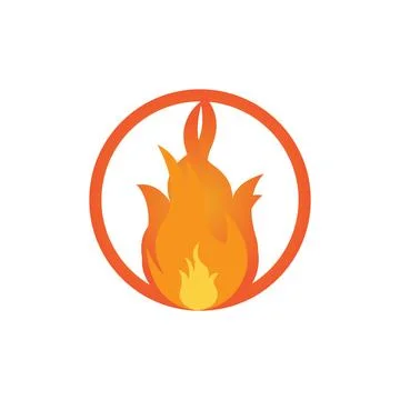 Red smoldering fire icon vector logo, classic retro design イラスト素材