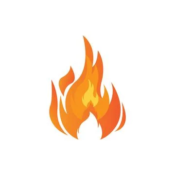 Red smoldering fire icon vector logo, classic retro design Stockillustratie