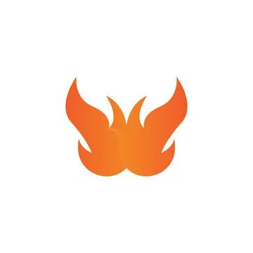 Red smoldering fire icon vector logo, classic retro design イラスト素材