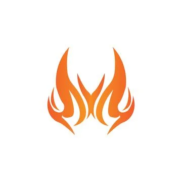 Red smoldering fire icon vector logo, classic retro design イラスト素材