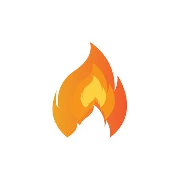Red smoldering fire icon vector logo, classic retro design イラスト素材