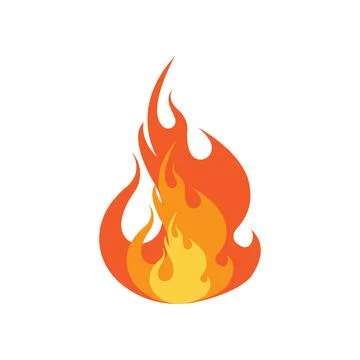 Red smoldering fire icon vector logo, classic retro design イラスト素材