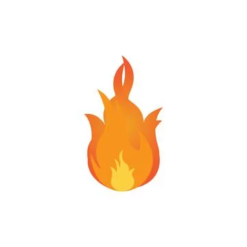 Red smoldering fire icon vector logo, classic retro design イラスト素材