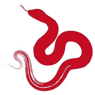 Red snake pattern in brush style Stock Illustration