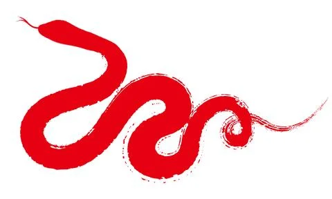 Red snake pattern in brush style イラスト素材