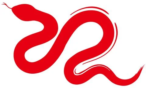 Red snake pattern in brush style イラスト素材