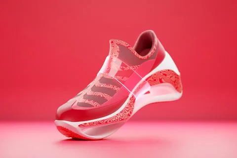 Red  sneaker premium 3d Render  on a  monochrone  background Illustrazione stock