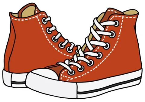 Red sneakers Stock Illustration