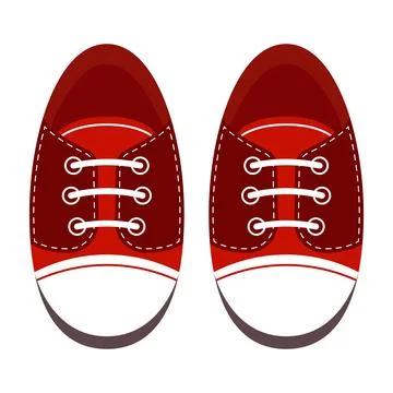 Red Sneakers Top View Vector Illustration Stock Illustration