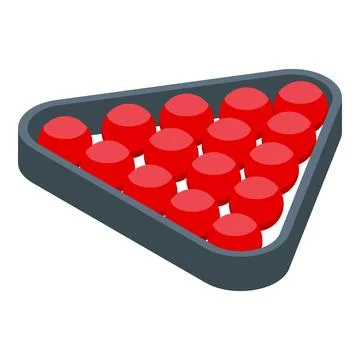 Red snooker balls resting on a triangular frame, ready for the break Stock Illustration
