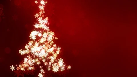 Red Snow Flake Christmas Tree Stock Footage 94851998