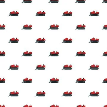 Red snow grooming machine seamless pattern Stock Illustration