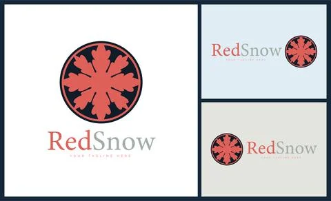 Red Snow modern circle logo template design Stock Illustration