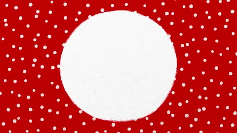 Red snowball festive background animation, textured backdrop with copy space Stock Footage 142881897