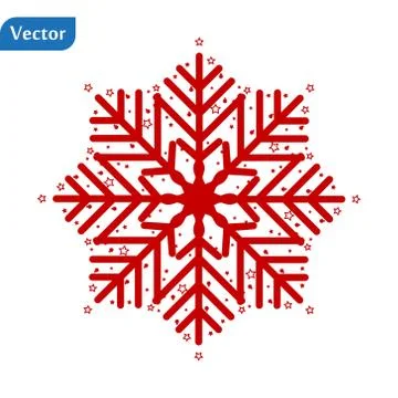 Red Snowflake icon isolated on white background. Vector Illustration Stockillustratie