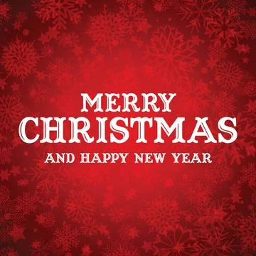 Red Snowflake Pattern Merry Christmas Card Background Vector Stock Illustration