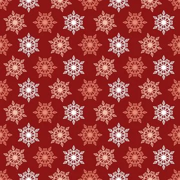 Red snowflake seamless pattern for Christmas holiday decoration. christmas de Illustrazione stock