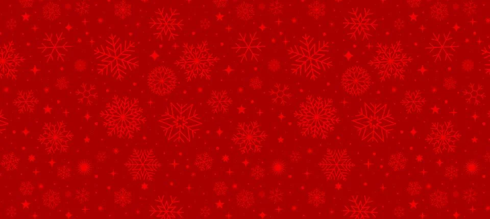 Red snowflake seamless pattern, Christmas background, banner Illustrazione stock