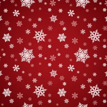 Red Snowflake Seamless Pattern Illustrazione stock
