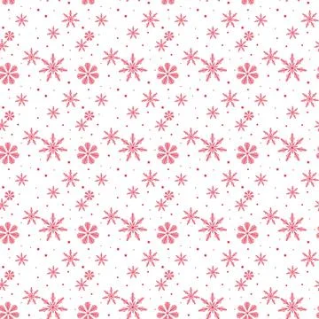 Red snowflake seamless pattern on transparent background eps10 Stock Illustration