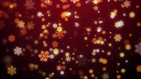Red Snowflakes Falling Christmas Background, Looped Video stock 69716712