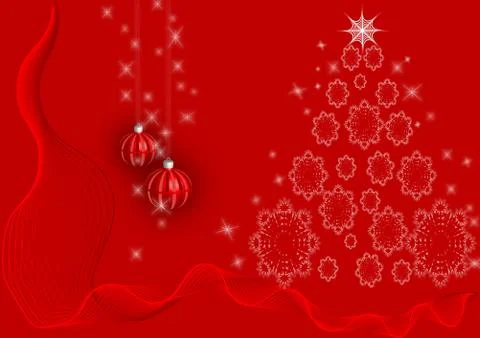 Red snowflakes Stock Illustration