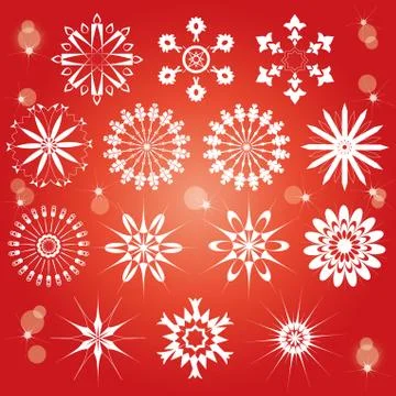 Red snowflakes set Stock-Illustration