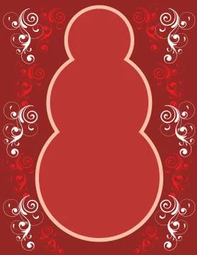 Red Snowman Border Stock Illustration